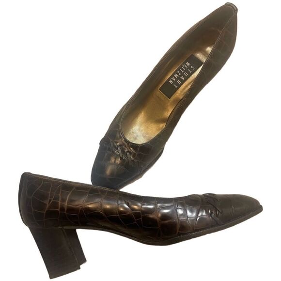 Stuart Weitzman Embossed Heels - Picture 3 of 12